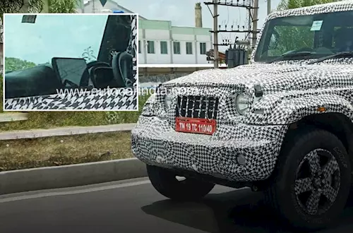 Mahindra Thar 5 door spied with a bigger infotainment screen